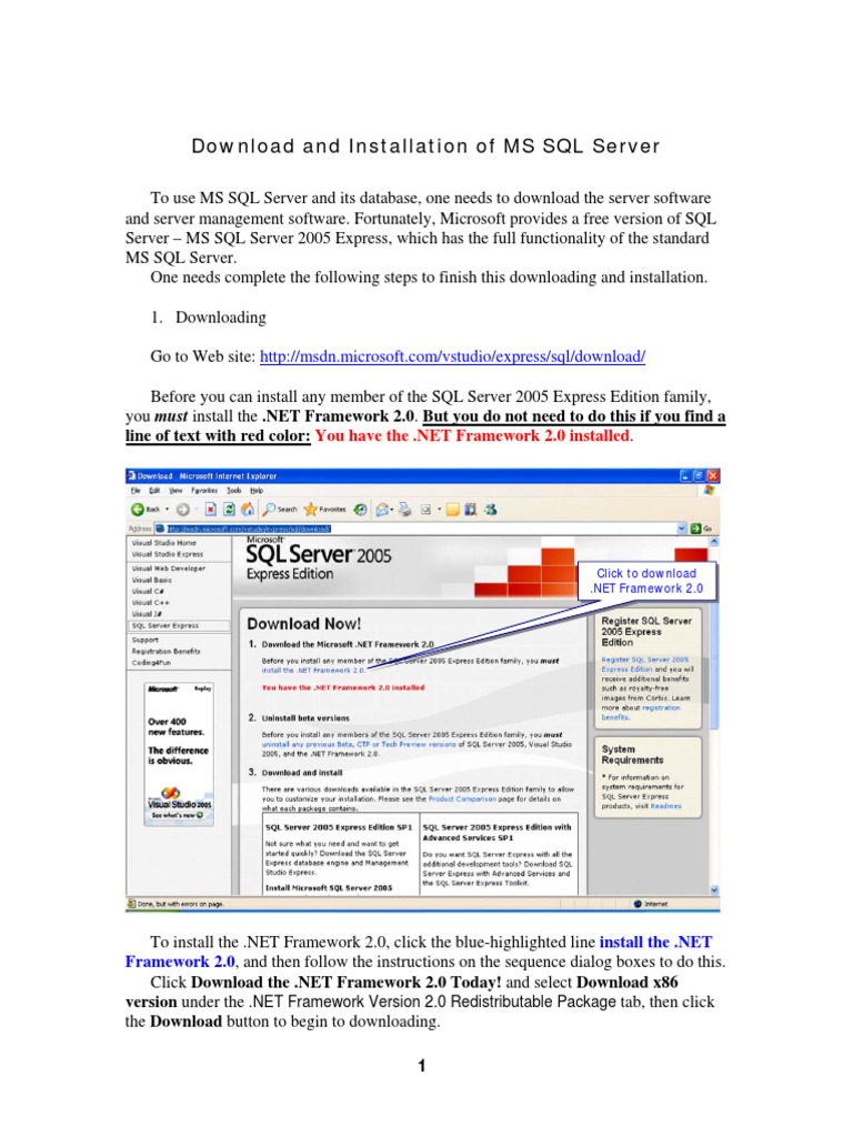 MS SQL Server 2005 Setup Guide | PDF | Microsoft Sql Server | Xml
