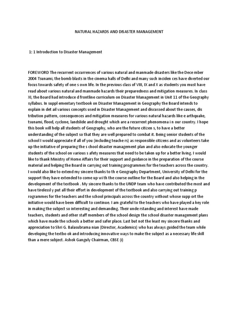 Natural Hazards and Disaster Management | PDF