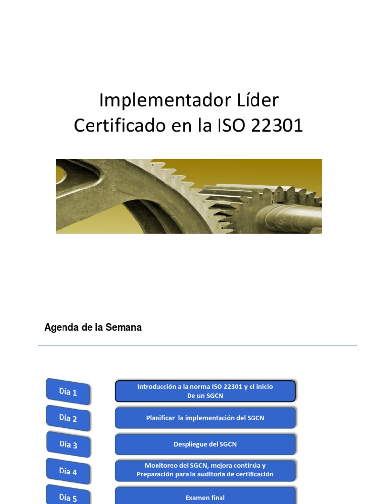 Capacitación en ISO 22301 para Líderes | PDF | Continuidad del negocio ...