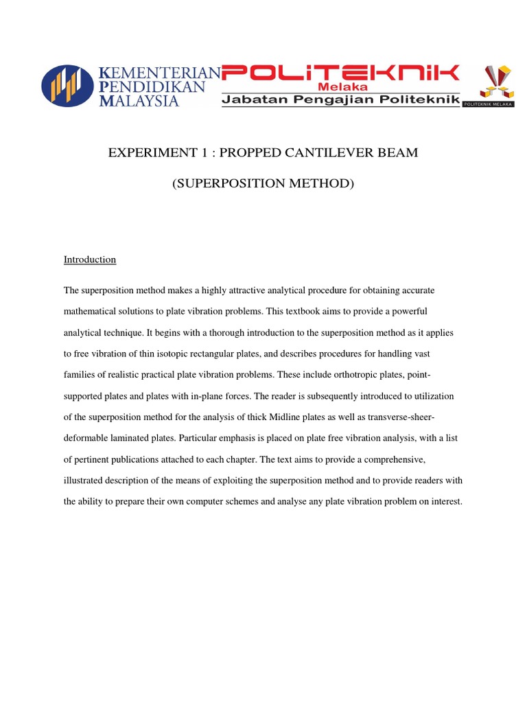 Propped Cantilever Beam Analysis | PDF | Beam (Structure) | Structural ...