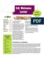 5A Welcome Letter (2014)