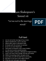 William Shakespeare's Sonnet 116: "Let Me Not To The Marriage of True Minds"