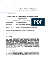 Disposicion de No Formalizacion de Odon Vega