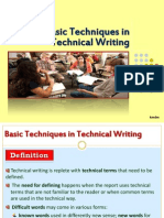 Basic Techniques of Technical Writing