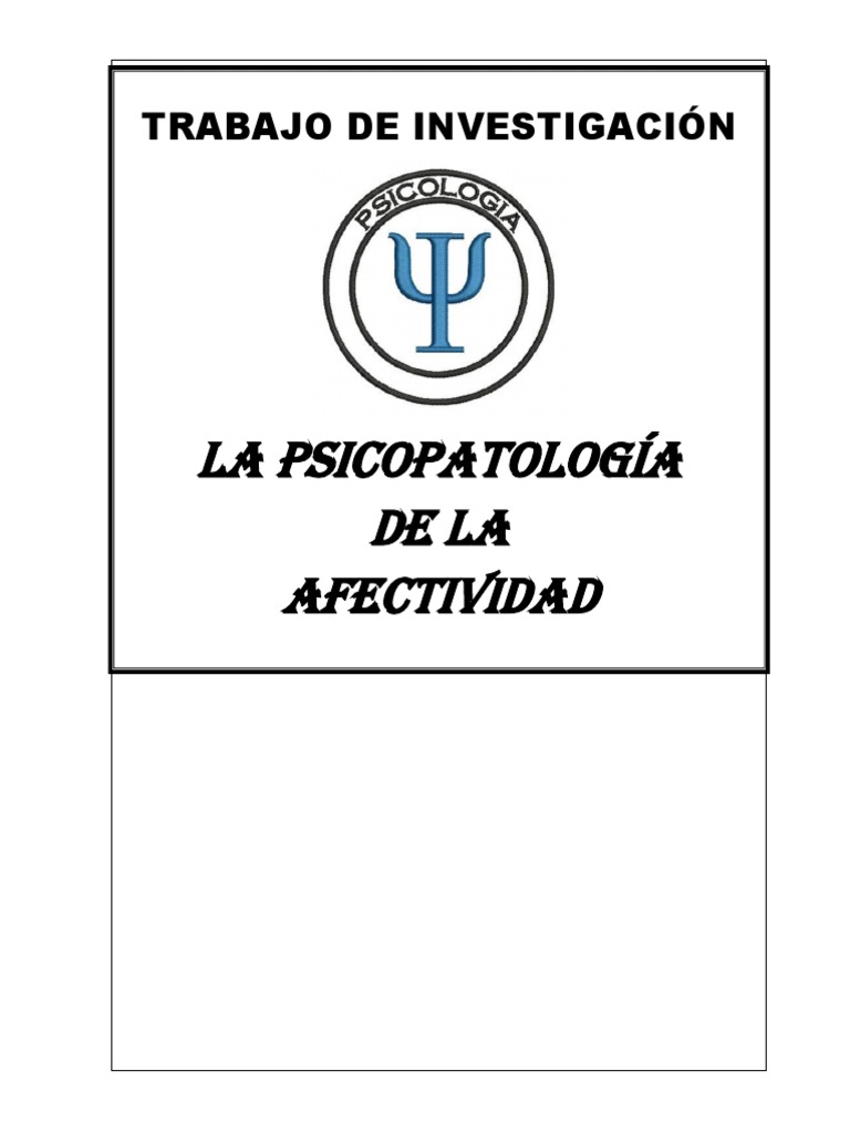 Psicopatología de la Afectividad | PDF | Las emociones | Ansiedad