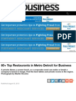 81 Top Restaurants in Metro Detroit For Business - DBusiness Magazine