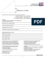 Lista #14 - 8º Ano: Colégio Nomelini