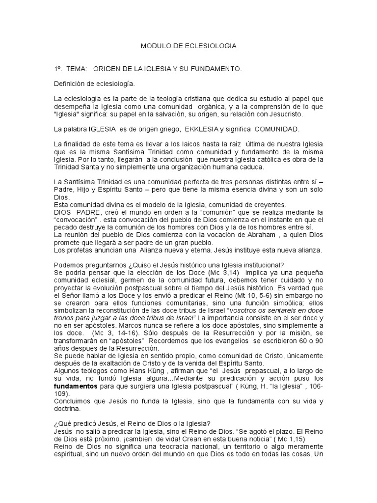 Origen y Fundamento de la Iglesia | PDF | Iglesia Católica | obispo