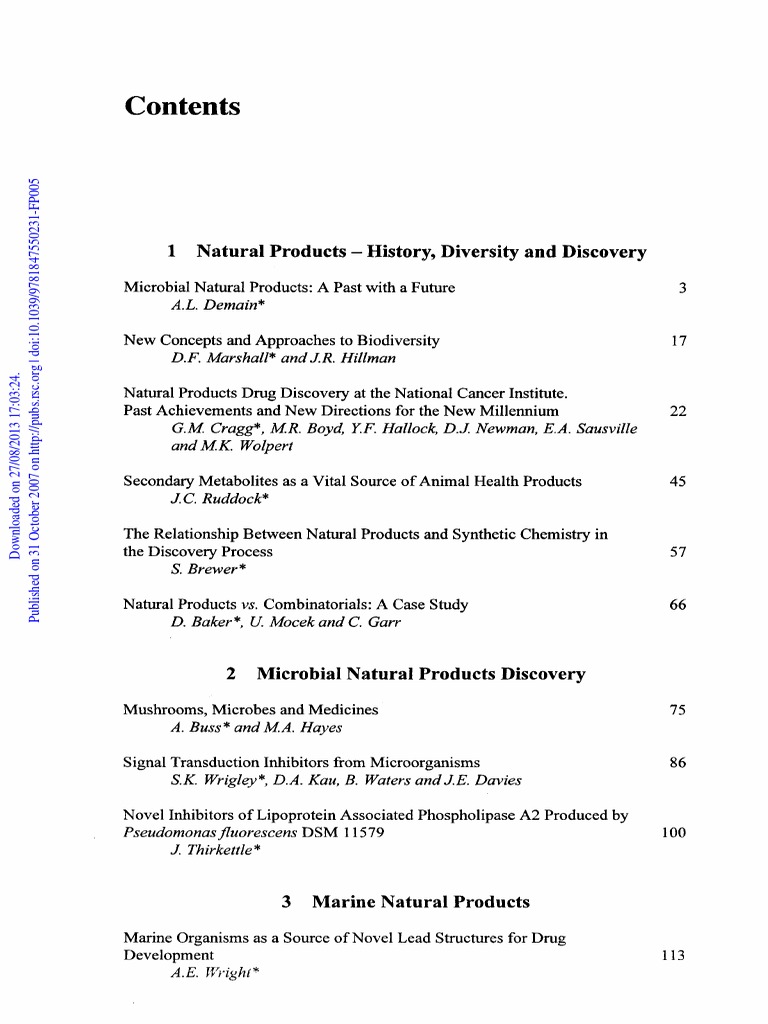 Natural Products in Drug Discovery | PDF | Natural Products | Pharmacology
