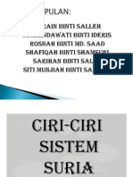 Ciri-Ciri Sistem Suria