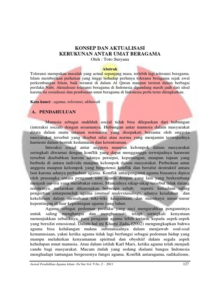 03 Konsep Dan Aktualisasi Kerukunan Antar Umat Beragama Toto