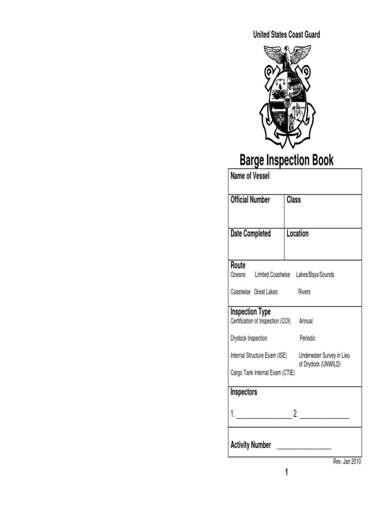 Barge Inspection Guidelines for Inspectors | PDF