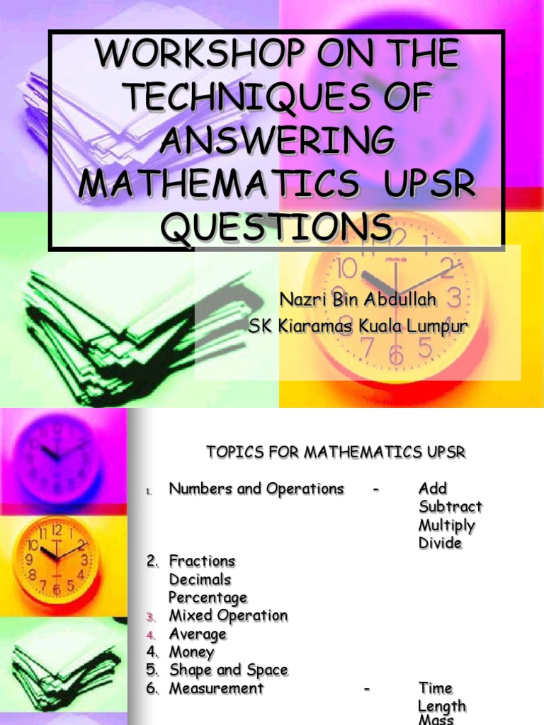Teknik Jawab Soalan  Fraction (Mathematics)  Area