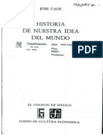 Gaos, Historia de Nuestra Idea Del Mundo