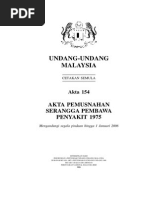 Akta Pemusnahan Serangga Pembawa Penyakit 1975 (Akta 154)