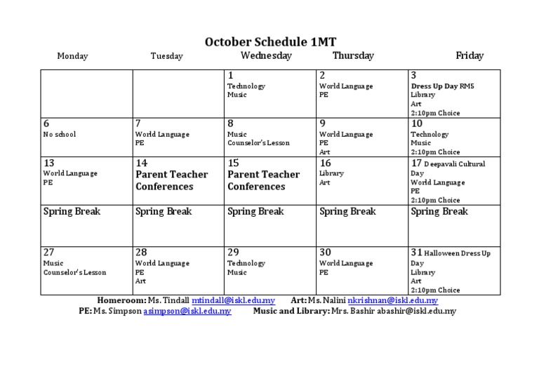 October Calendar | PDF