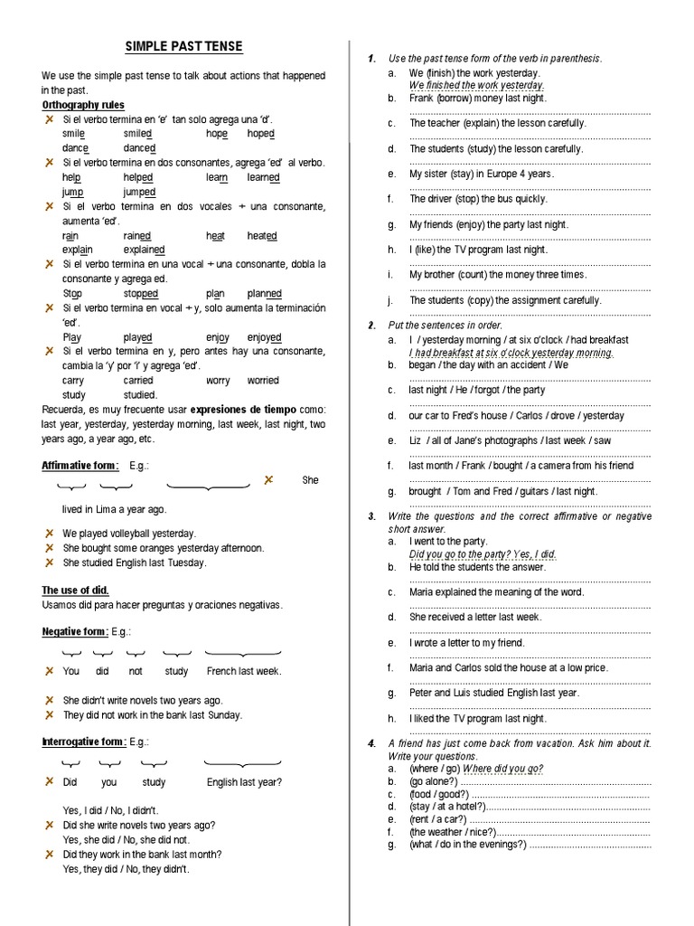 Simple Past Tense | PDF | Foreign Language Studies | Art