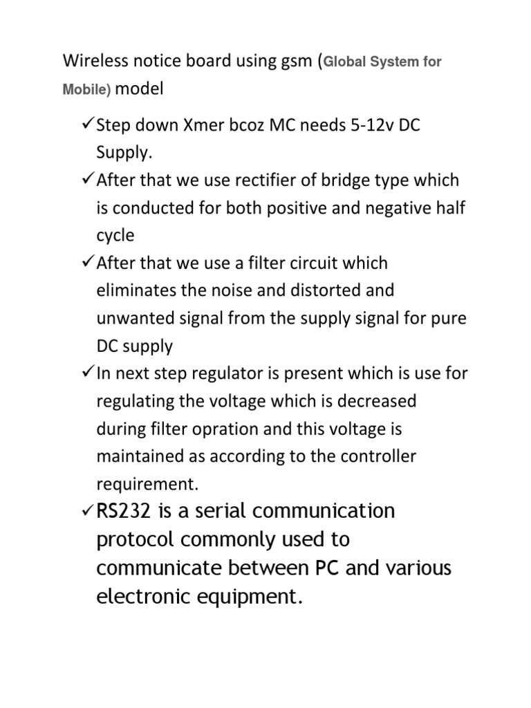 Wireless Notice Board Using GSM PDF