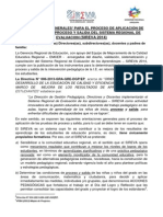 Orientaciones generales para la aplicación de pruebas de proceso y salida del SIREVA 2014