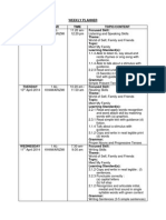 Weekly Planner English KSSR Year 1