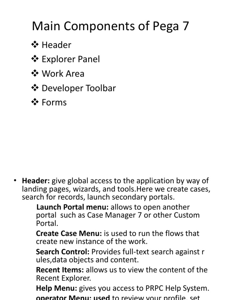 Key Components of Pega 7 Overview | PDF | Business Process Management ...