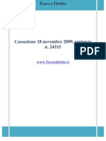 Fisco e Diritto - Corte Di Cassazione n 24315_2009