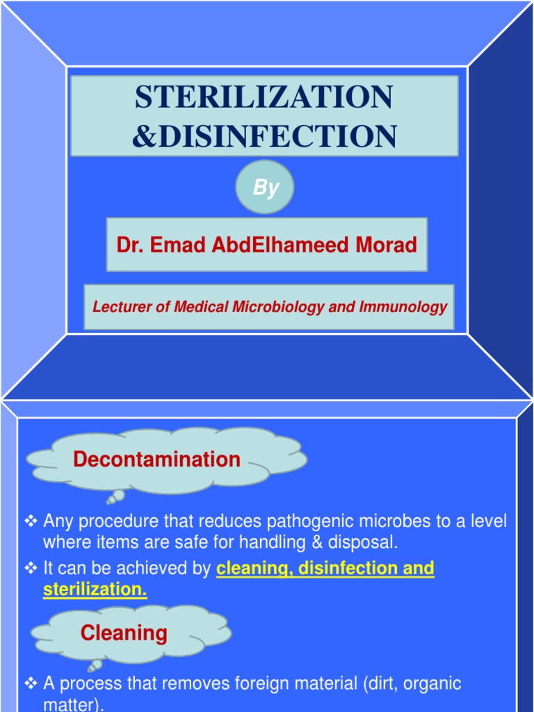 12. Sterilization and Disinfection Sterilization (Microbiology