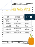 Weekly Words Slide