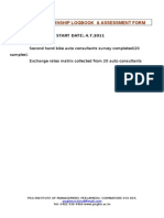 Internship Logbook & Assessment Form: Week No:.8. START DATE:.4.7.2011 Monday To Saturday