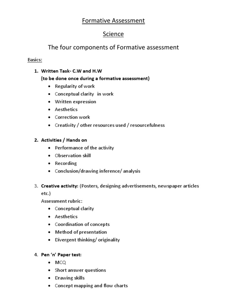 Formative Assessment Guide | PDF