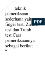 Tiga Teknik Pemeriksaan Sederhana Yaitu Finger Test