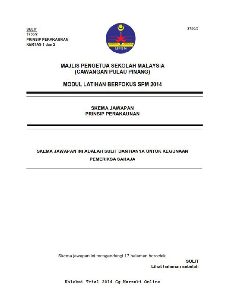 Trial Penang 2014 Spm Prinsip Perakaunan K1 K2 Skema Pdf