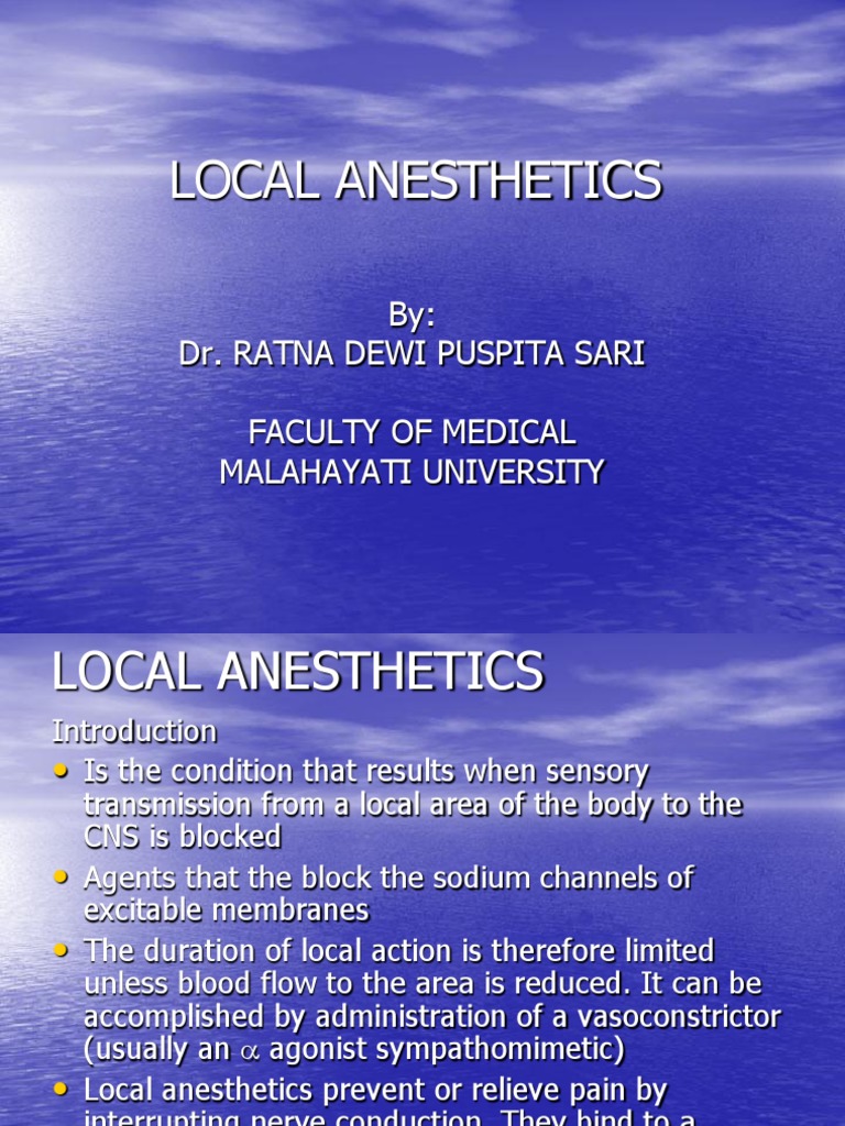 Understanding Local Anesthetics: Types & Effects | PDF | Self-Improvement