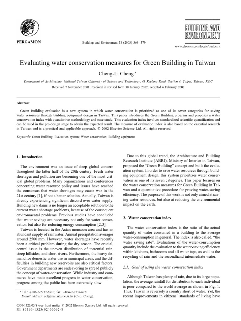 Picture of Evaluating Water Conservation Measures For Green Building in Taiwan ...
