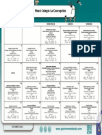 Menú Colegio La Concepción Octubre 2014