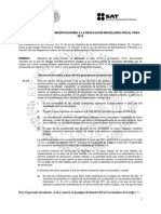 Quinta Resolución de Modificaciones A La Resolución Miscelánea Fiscal para 2014.