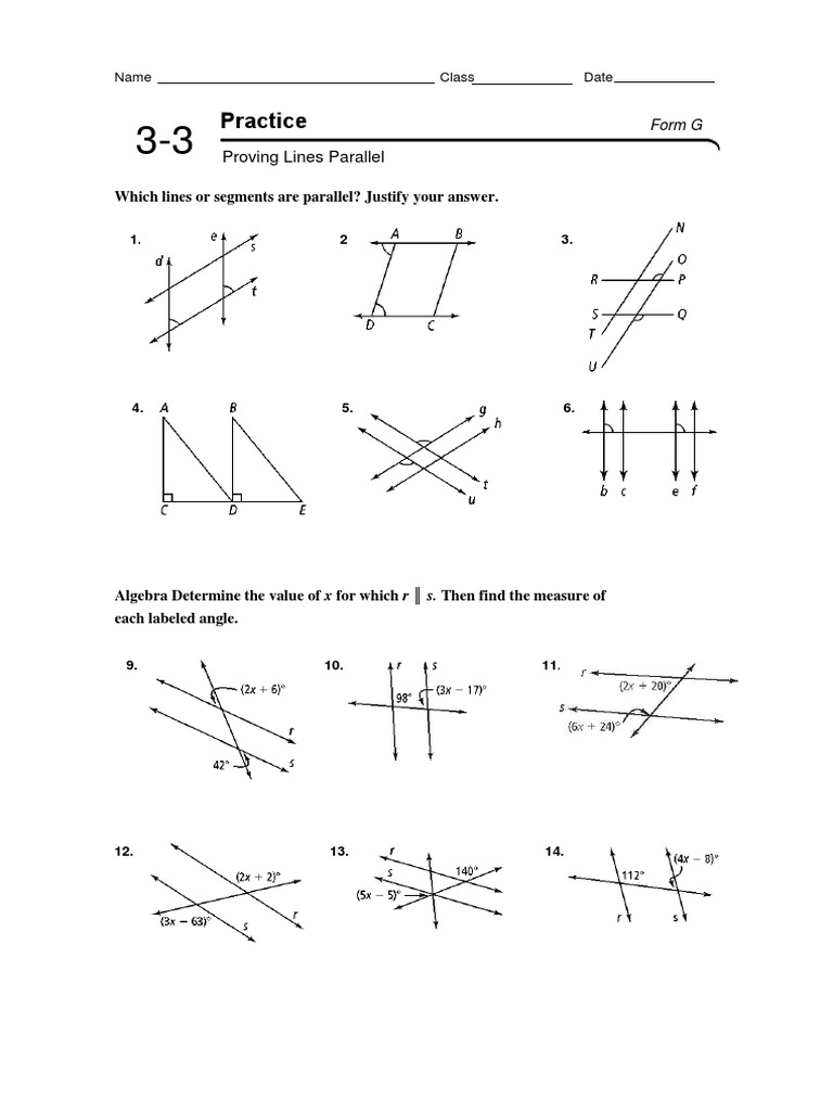 Day 10 - Prove Lines Are Parallel | PDF