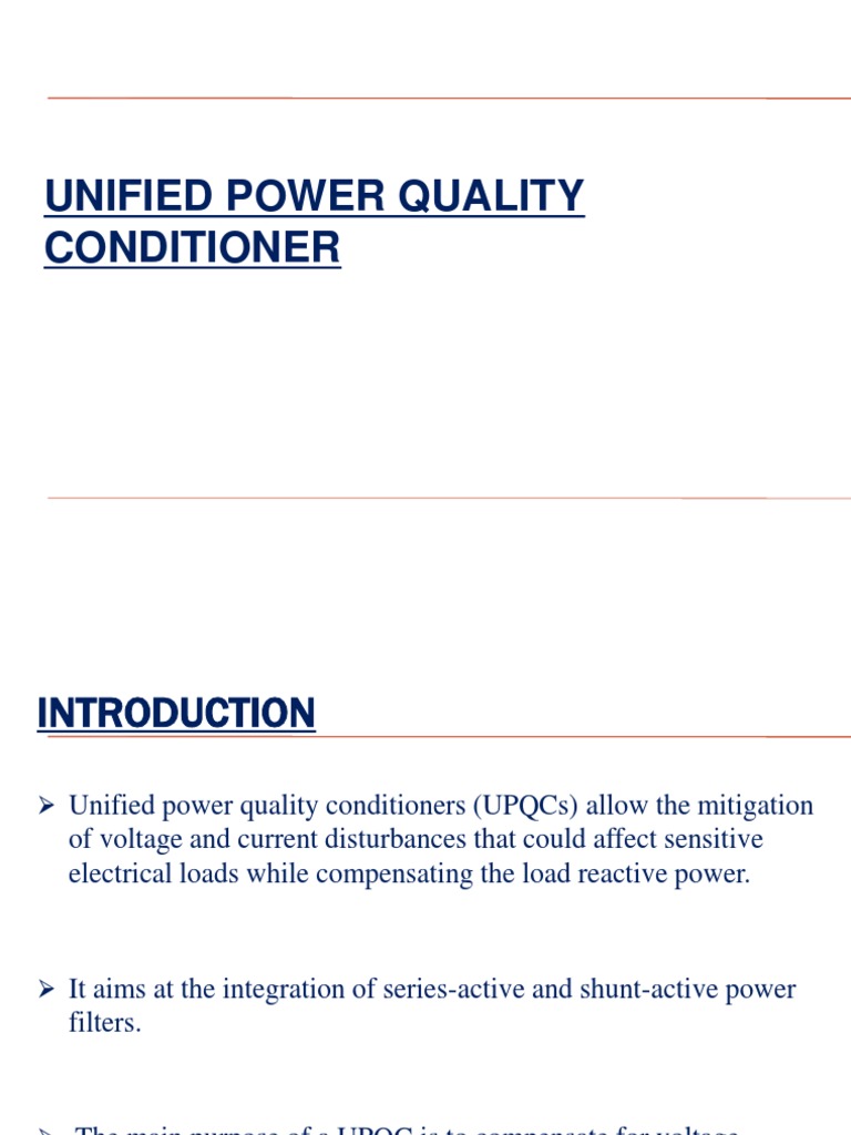 Unified Power Quality Conditioner | PDF