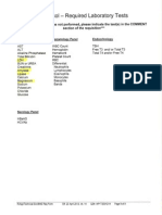 Protocol - Required Laboratory Tests - Cheat Sheet