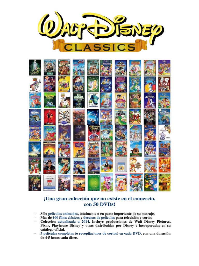 Colección de 50 DVDs Clásicos Disney | PDF | Walt Disney | Animación