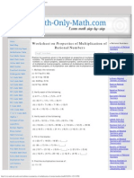 Worksheet on Properties of Multiplication of Rational Numbers _ Answers