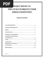 Writ of QUO WARRANTO UnderIndian Constitution