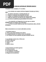 Repaso Ciencias Naturales Tercero Basico