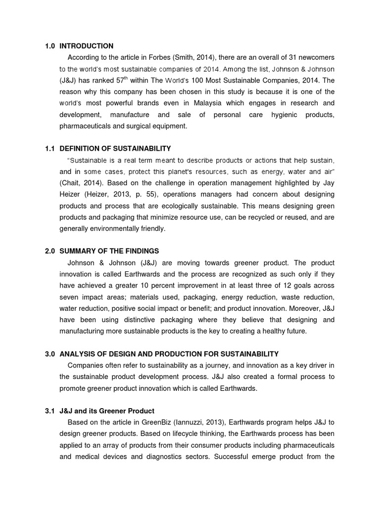 Johnson And Johnson Pdf Sustainability Recycling