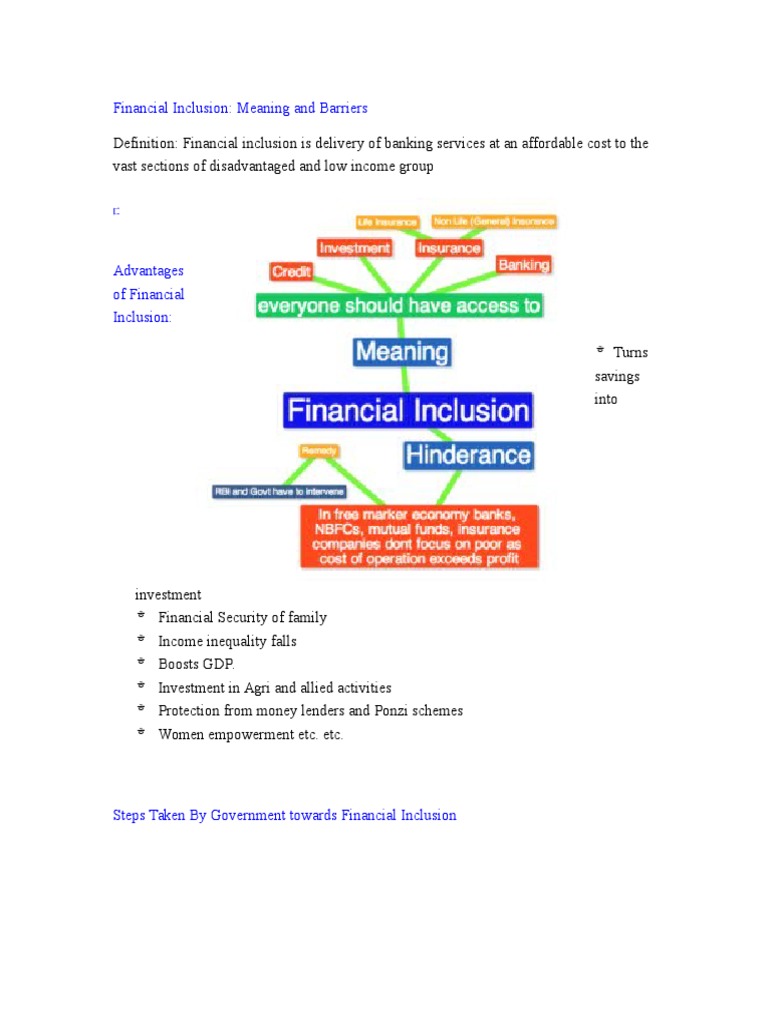 Financial Inclusion: Meaning and Barriers | PDF | Financial Inclusion ...