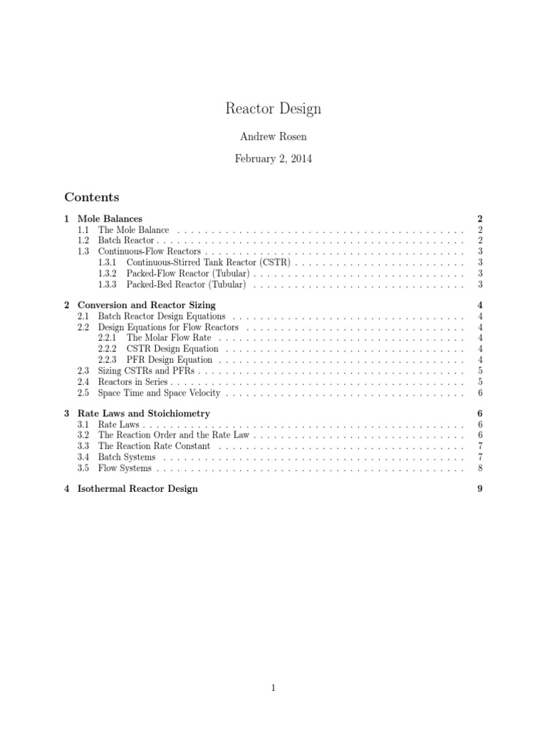Chemical Engineering Reactor Design Pdf Chemical Reactor