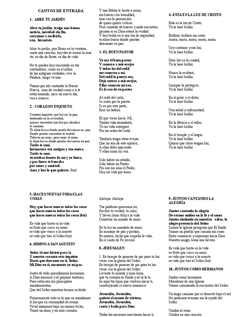 Cantos de alabanza y esperanza cristiana | PDF | Perdón | Amor