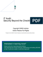 IT Audit: Security Beyond The Checklist: Interested in Learning More?