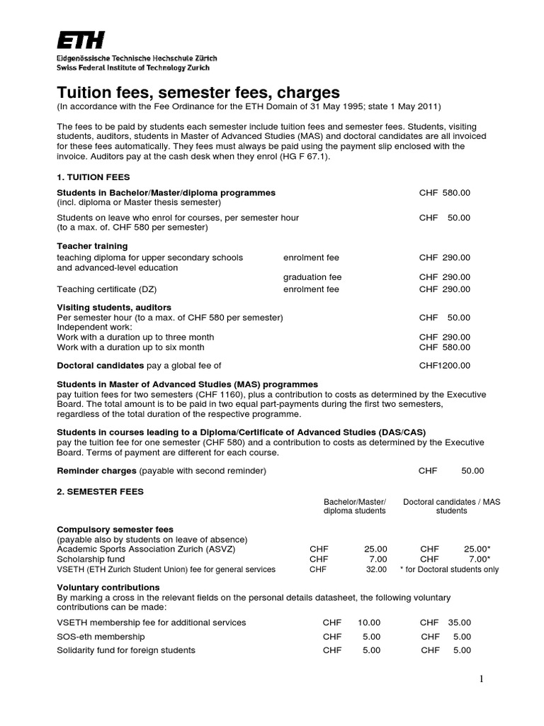 Tuition Fees | PDF | Fee | Academic Degree