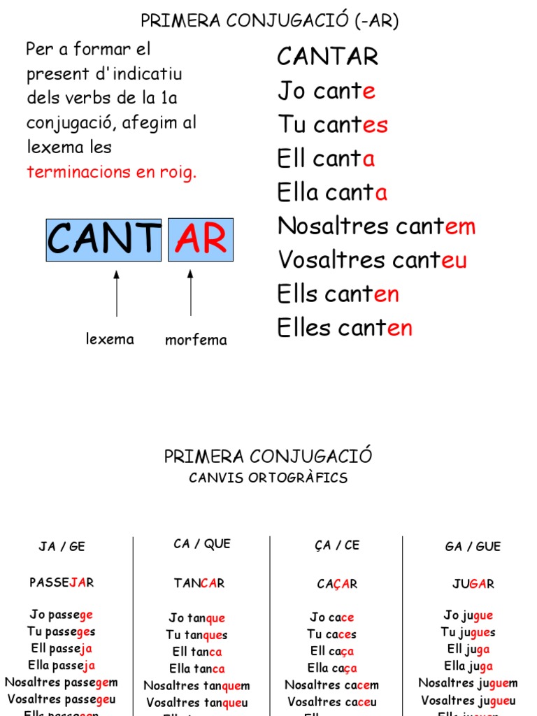 Present D indicatiu De Les Tres Conjugacions